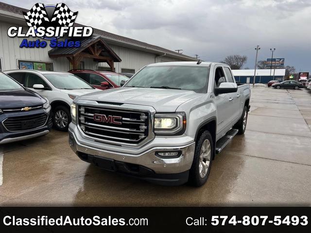 Silver 2017 GMC Sierra 1500 SLT Double Cab 4WD Pickup Truck Four-Wheel Drive Automatic