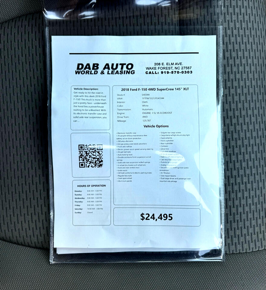 Ford F-150 4WD SuperCrew 145" XLT 2018 Ford F-150 4WD SuperCrew 145" XLT 2018