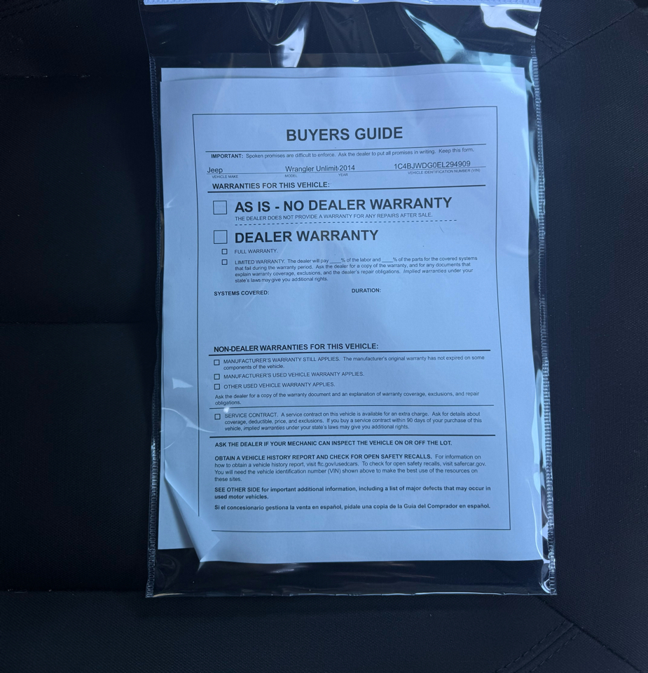 Jeep Wrangler Unlimited 4WD 4dr Sport 2014 Jeep Wrangler Unlimited 4WD 4dr Sport 2014