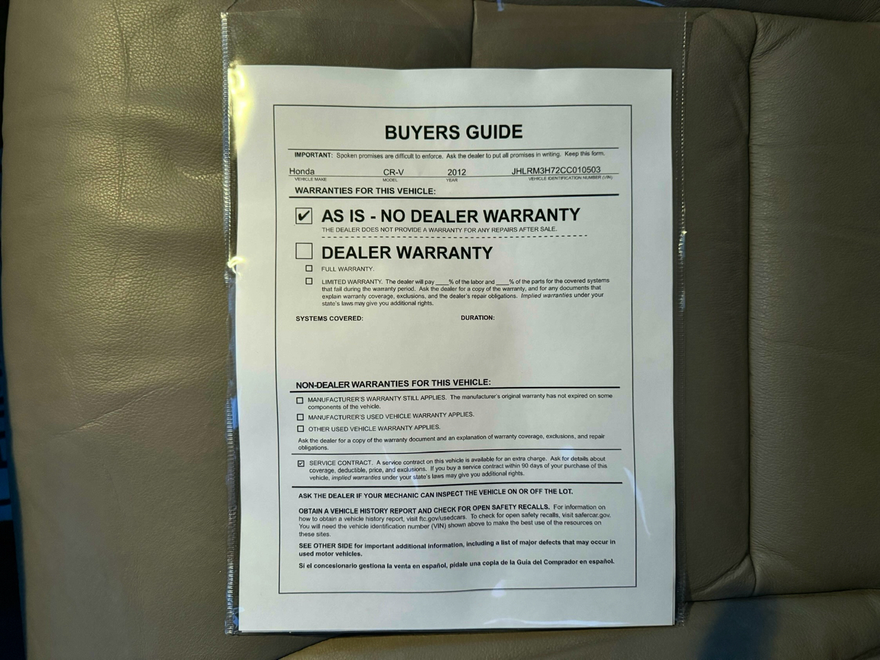 Honda CR-V 2WD 5dr EX-L 2012