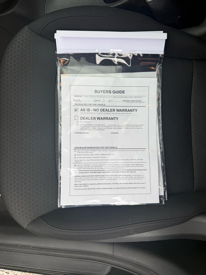 Hyundai Elantra Value Edition 2.0L Auto (Alabama) 2017