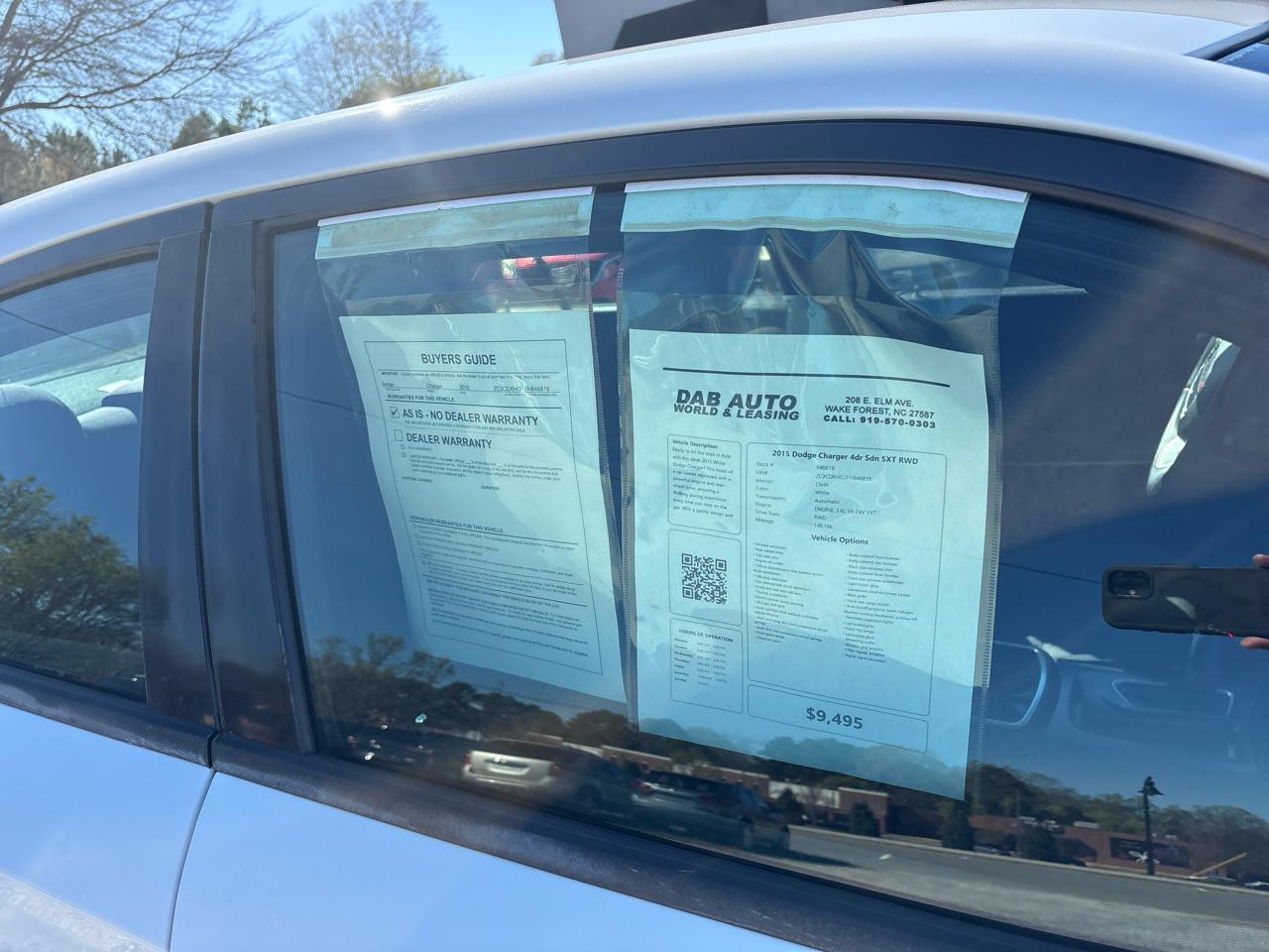 Dodge Charger 4dr Sdn SXT RWD 2015