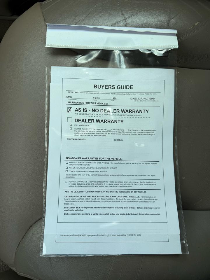 GMC Yukon 1500 4dr 1998