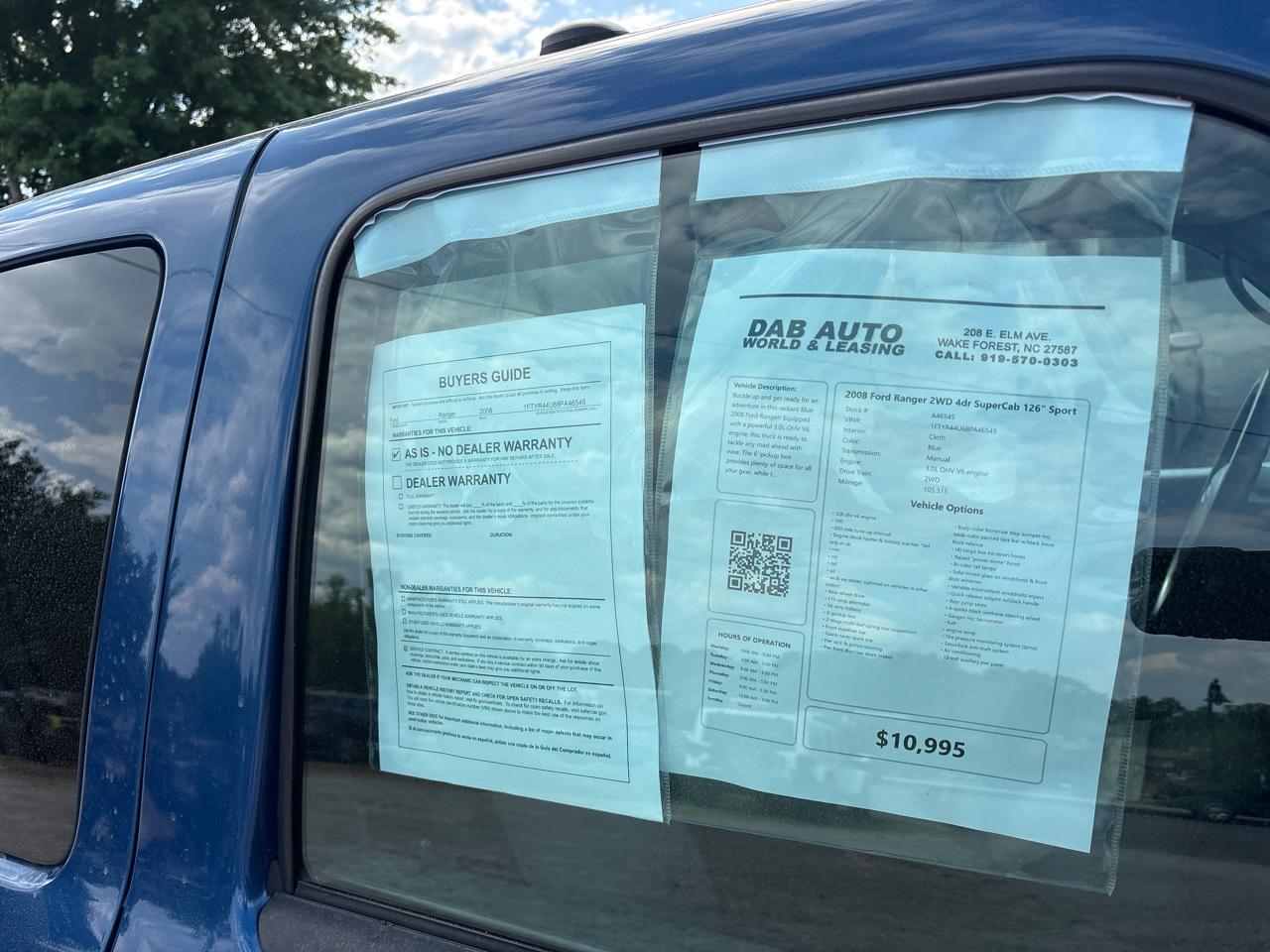 Ford Ranger 2WD 4dr SuperCab 126" Sport 2008