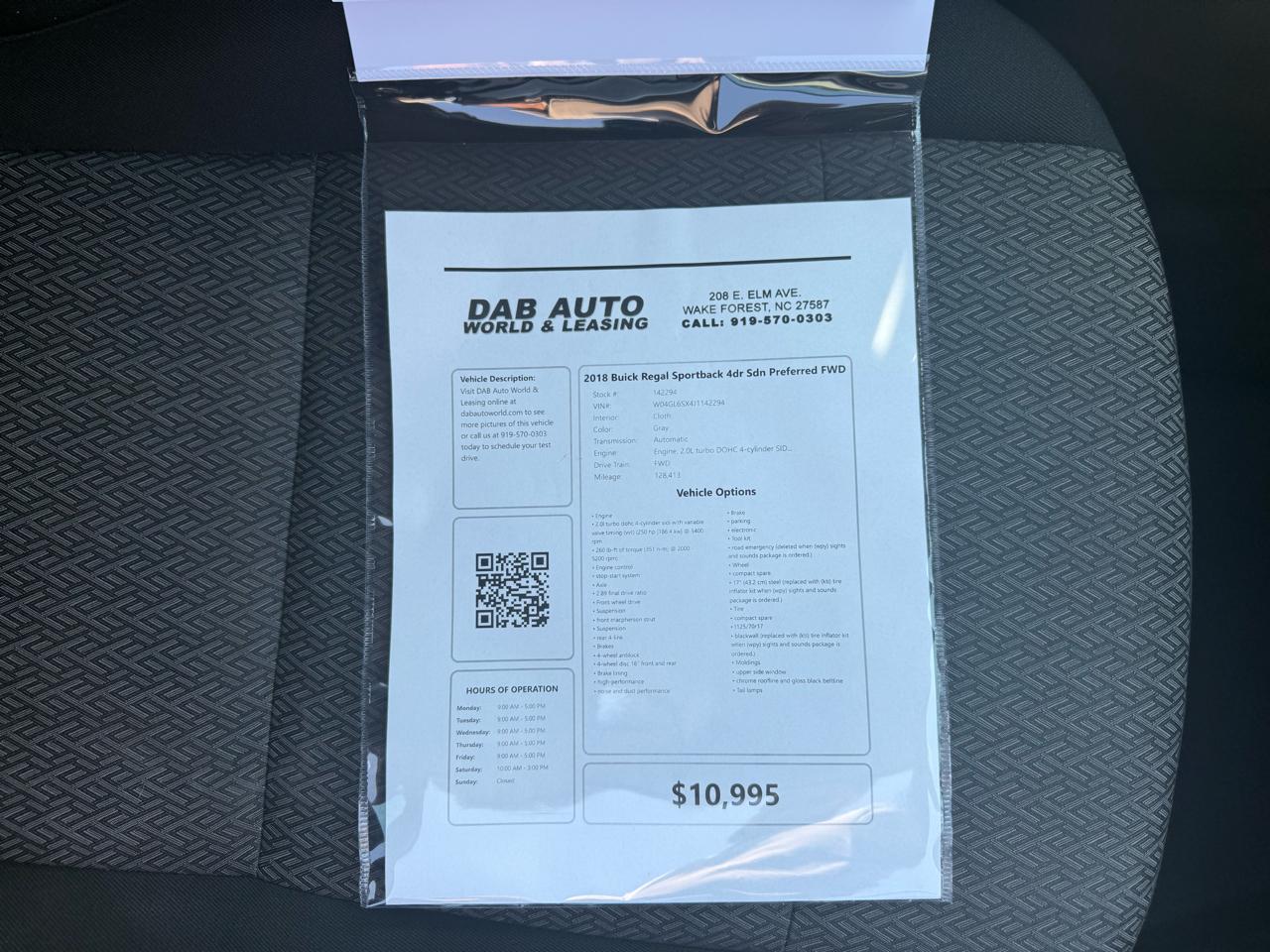 Buick Regal Sportback 4dr Sdn Preferred FWD 2018