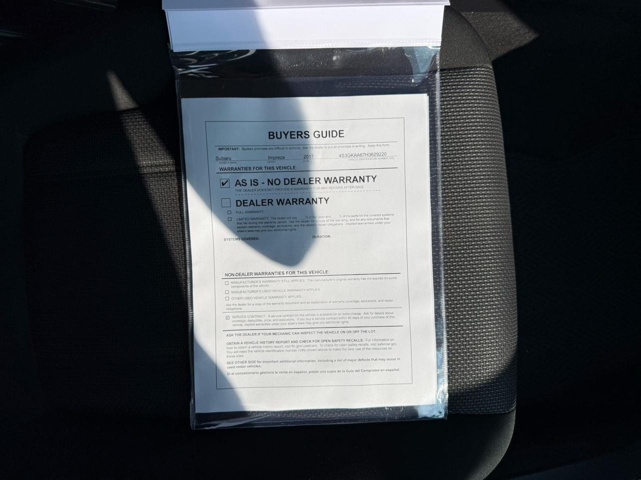 Subaru Impreza 2.0i 4-door CVT 2017