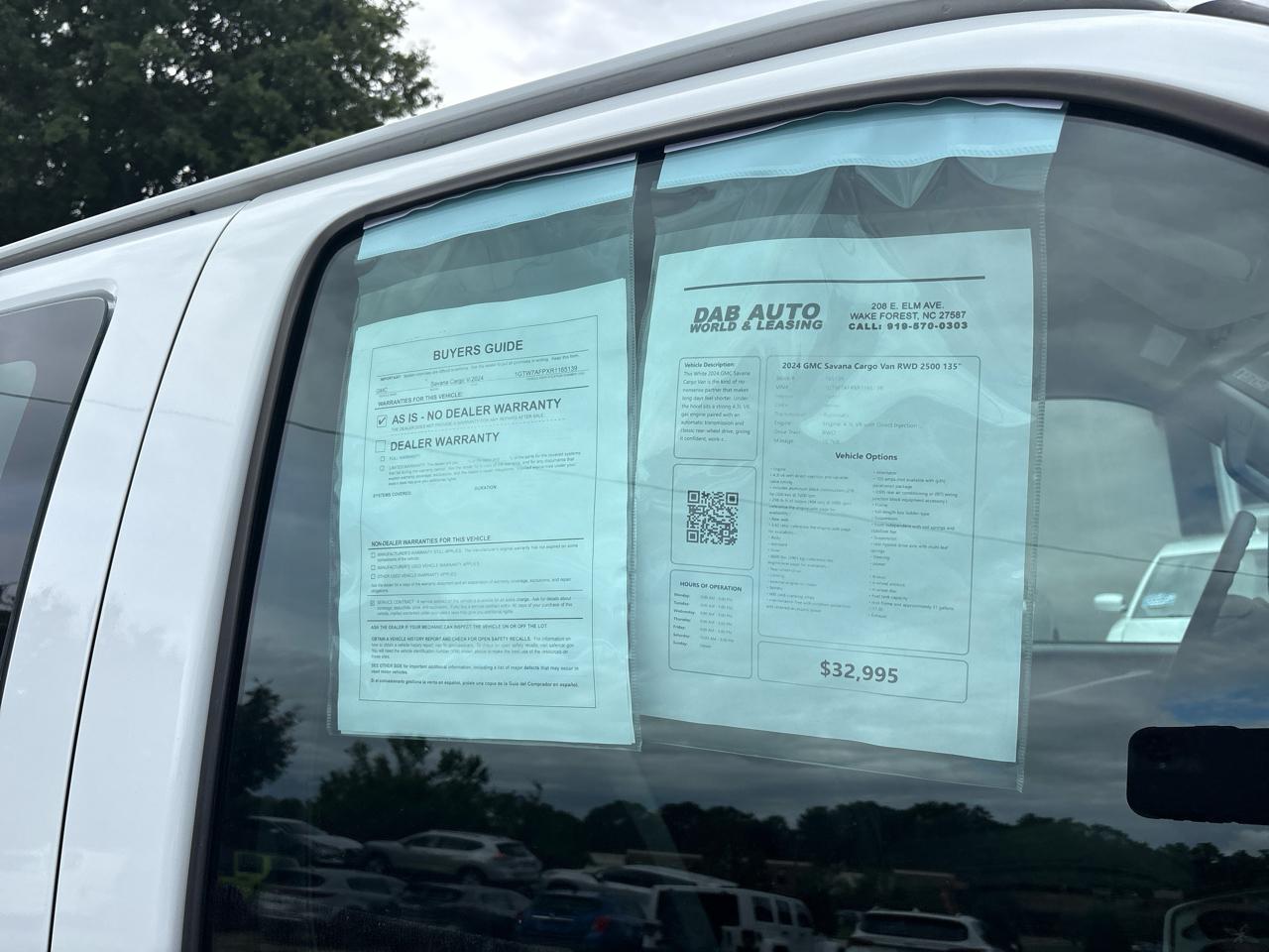 GMC Savana Cargo Van RWD 2500 135" 2024