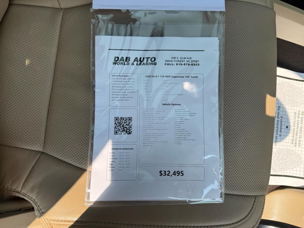 Ford F-150 4WD SuperCrew 145" Lariat 2020