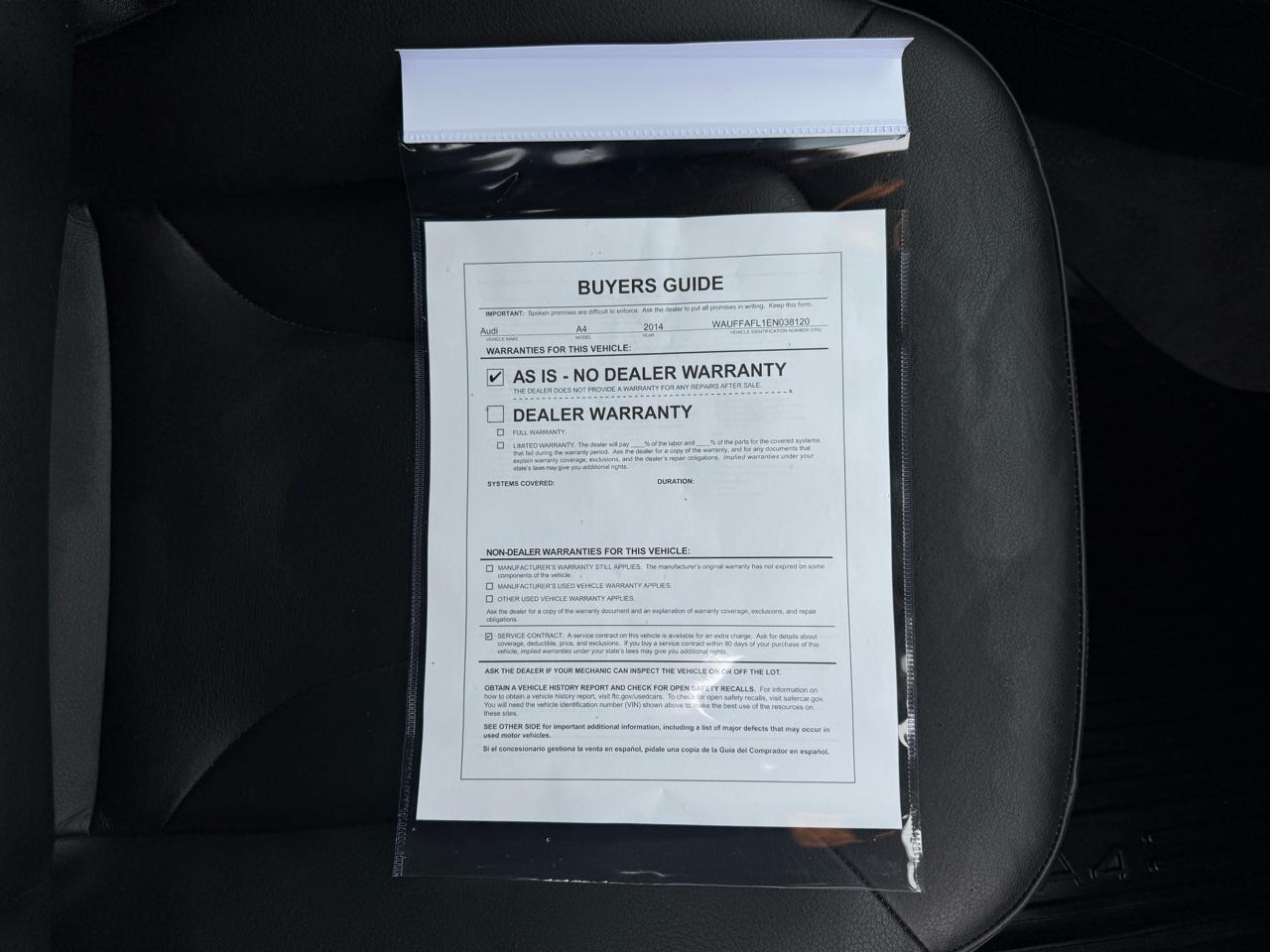 Audi A4 4dr Sdn Auto quattro 2.0T Premium Plus 2014