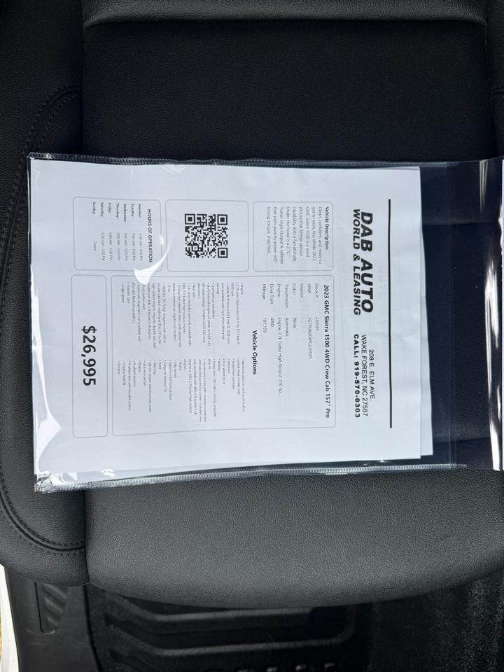 GMC Sierra 1500 4WD Crew Cab 157" Pro 2023