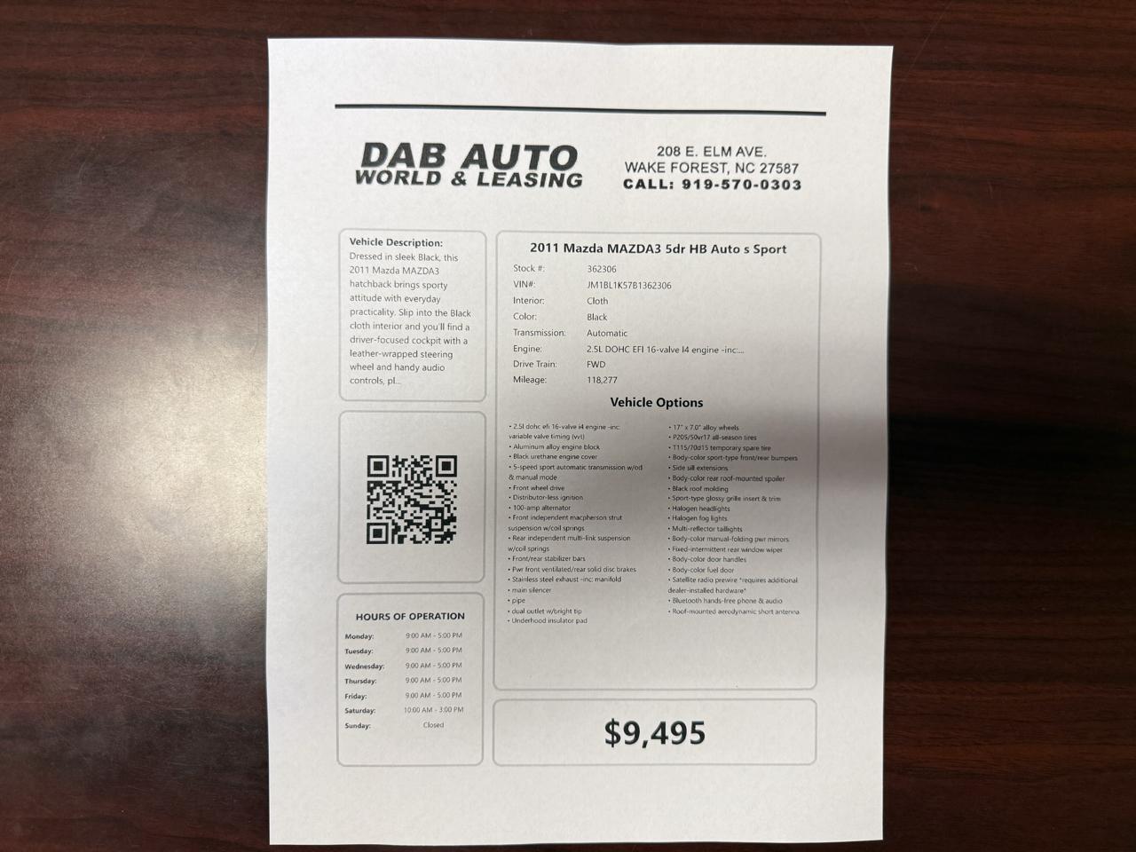 Mazda MAZDA3 5dr HB Auto s Sport 2011