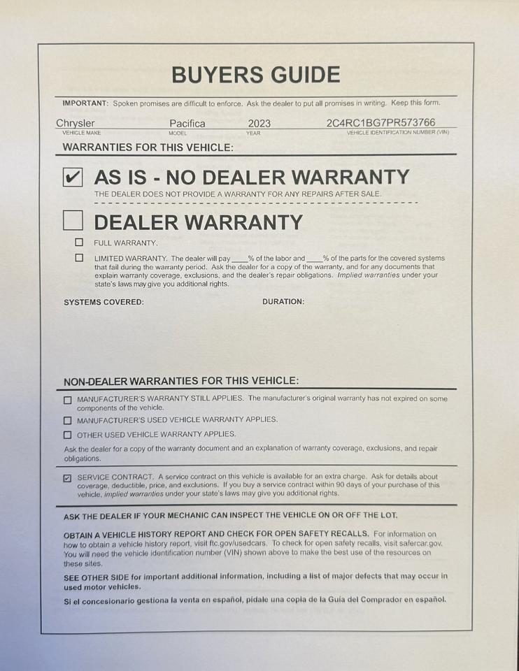 Chrysler Pacifica Touring L FWD 2023