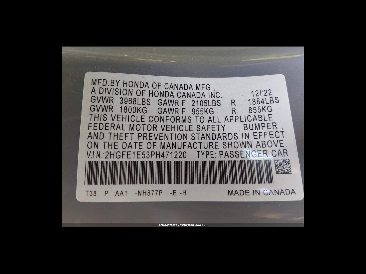 2023 Honda Civic Si Manual