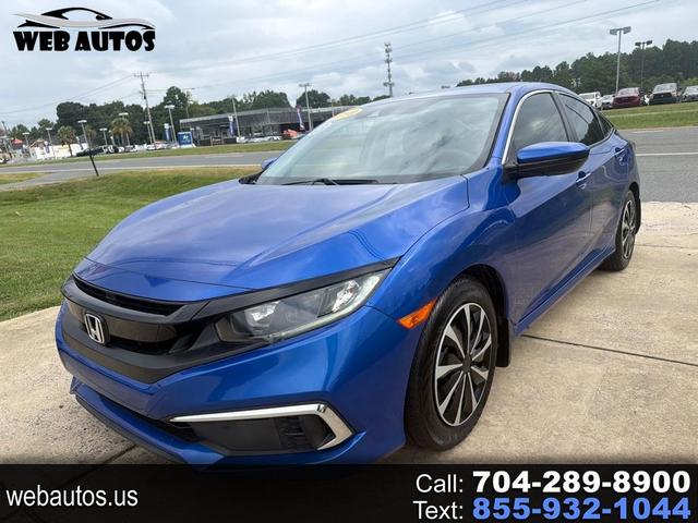 Blue 2019 Honda Civic Sedan Front-Wheel Drive Continuously Variable Transmission