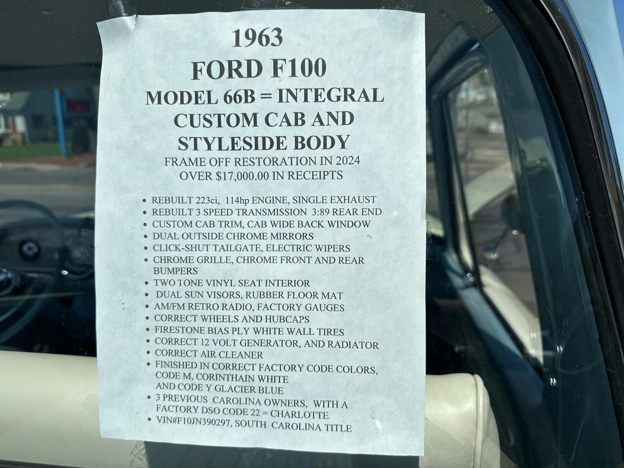 Ford F100 Custom Reg Cab 1963