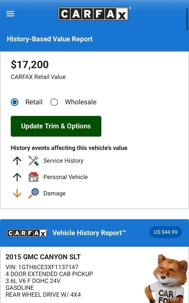 GMC Canyon 4WD Ext Cab 128.3" SLT 2015