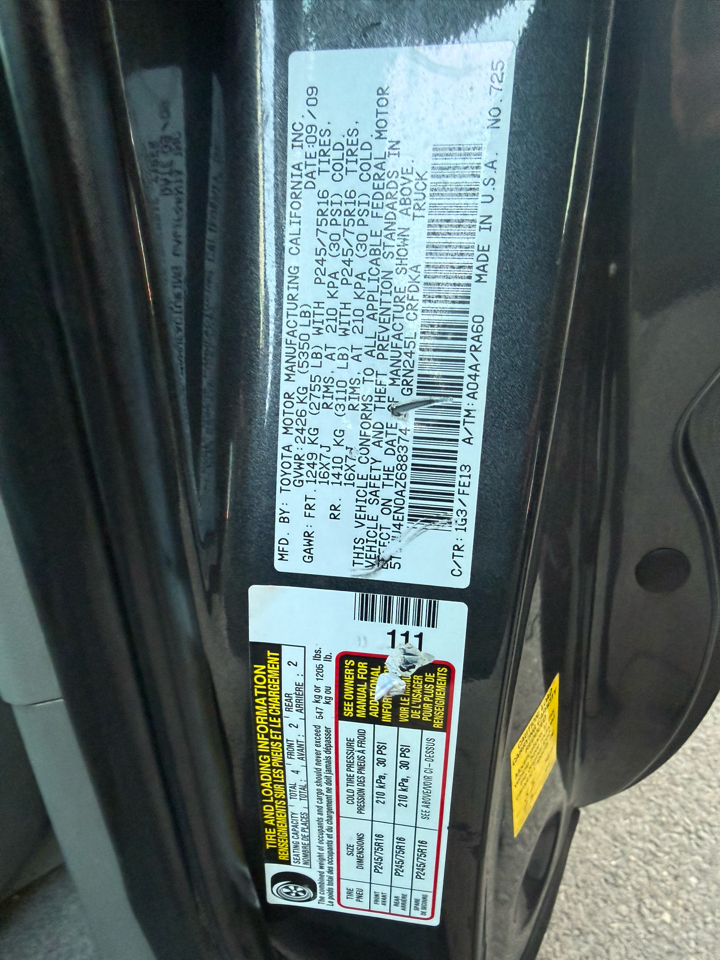 Toyota Tacoma 4WD Access V6 MT (Natl) 2010