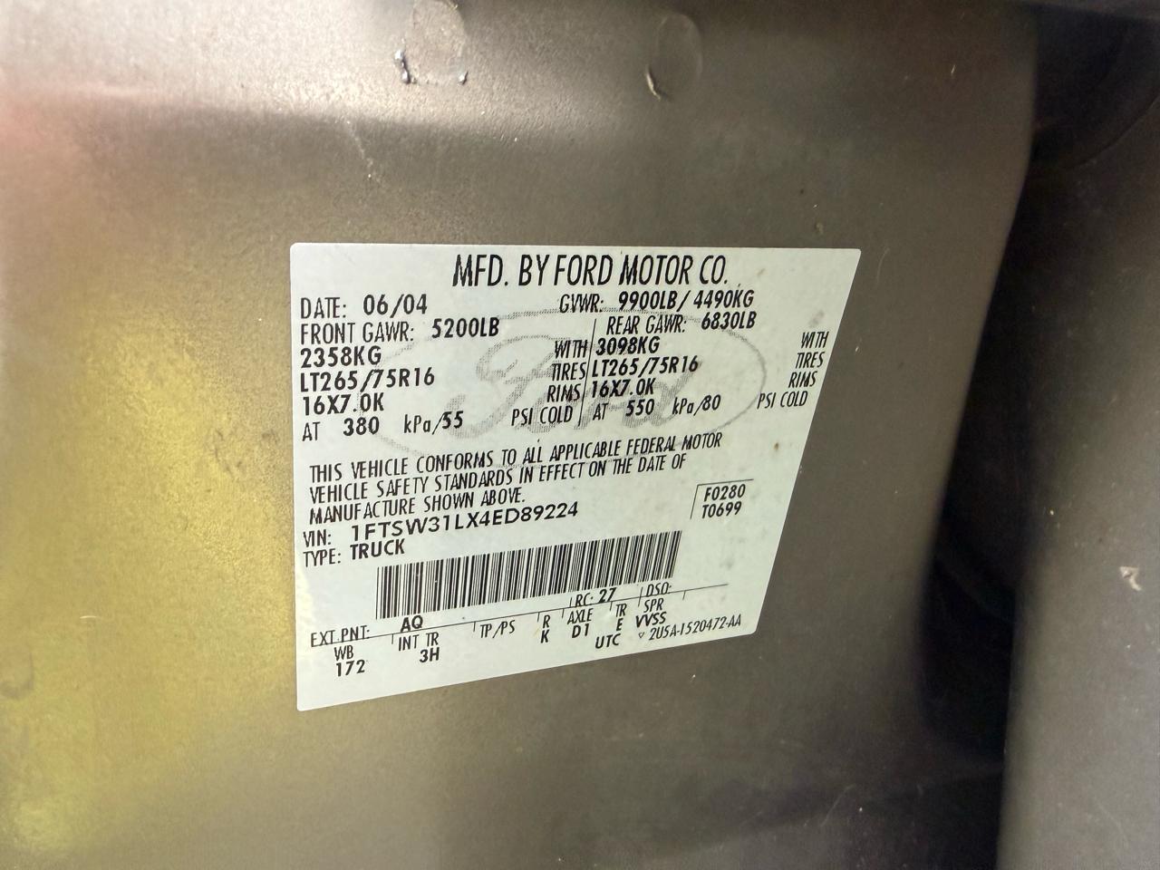 Ford Super Duty F-350 SRW Crew Cab 156" King Ranch 4WD 2004