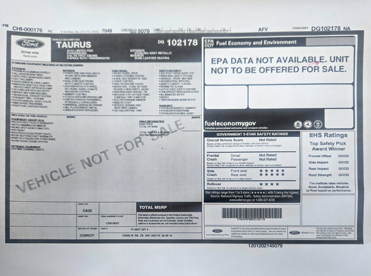 2013 Ford Taurus Limited FWD