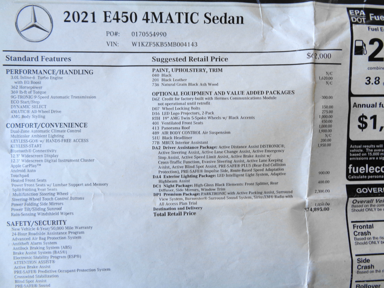 Mercedes-Benz E-Class E 450 4MATIC Sedan 2021