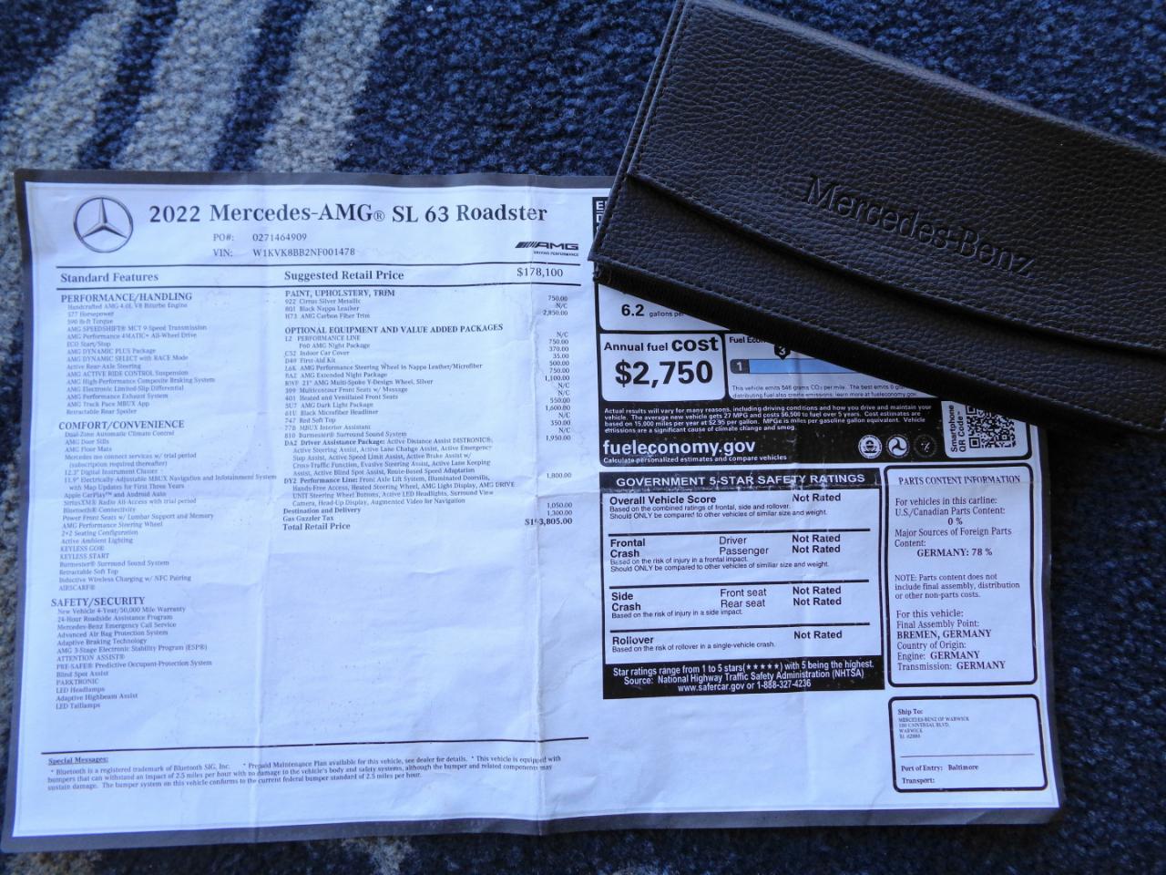 Mercedes-Benz SL AMG SL 63 Roadster 2022