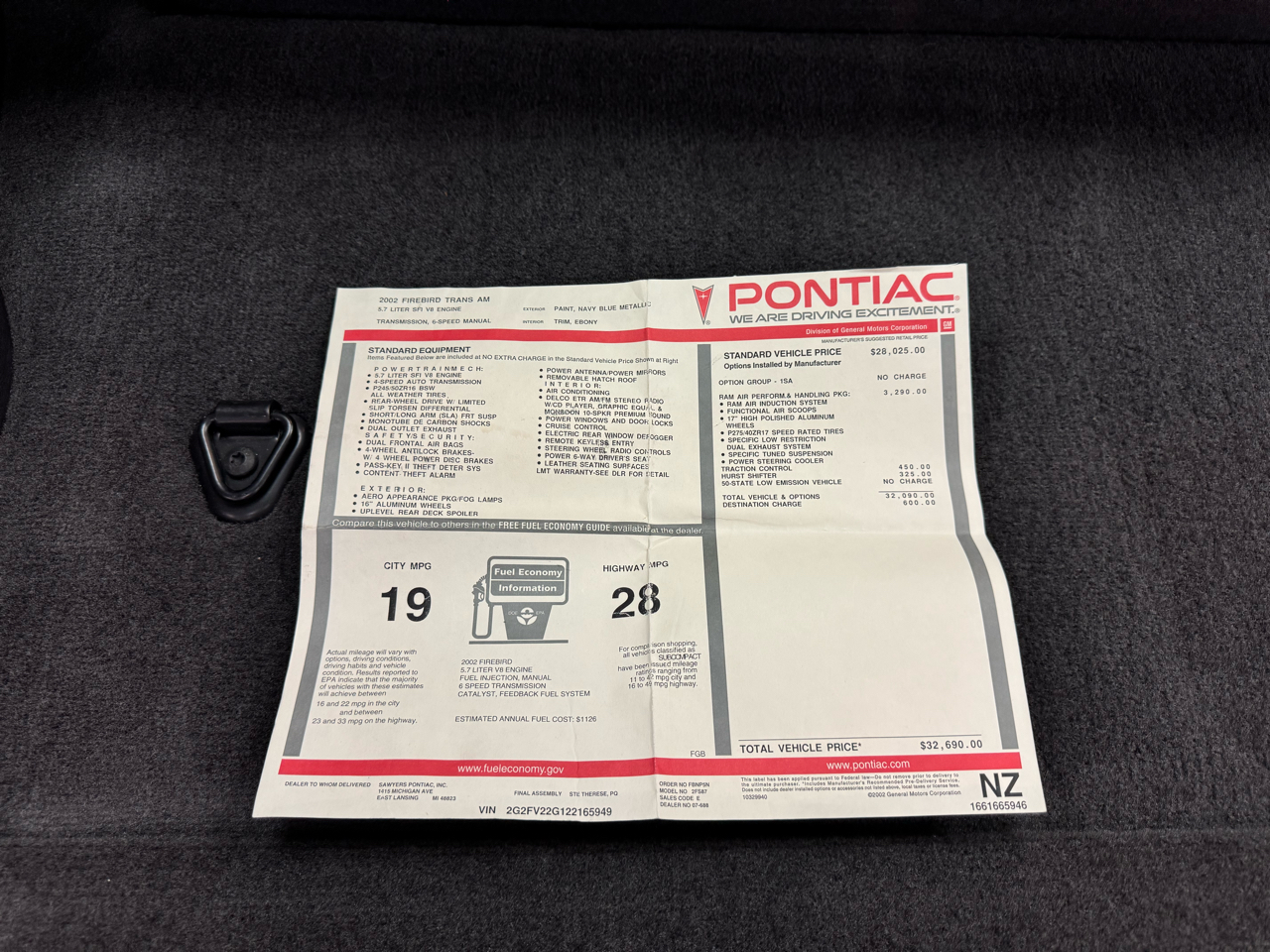 Pontiac Firebird Trans Am WS6 2002