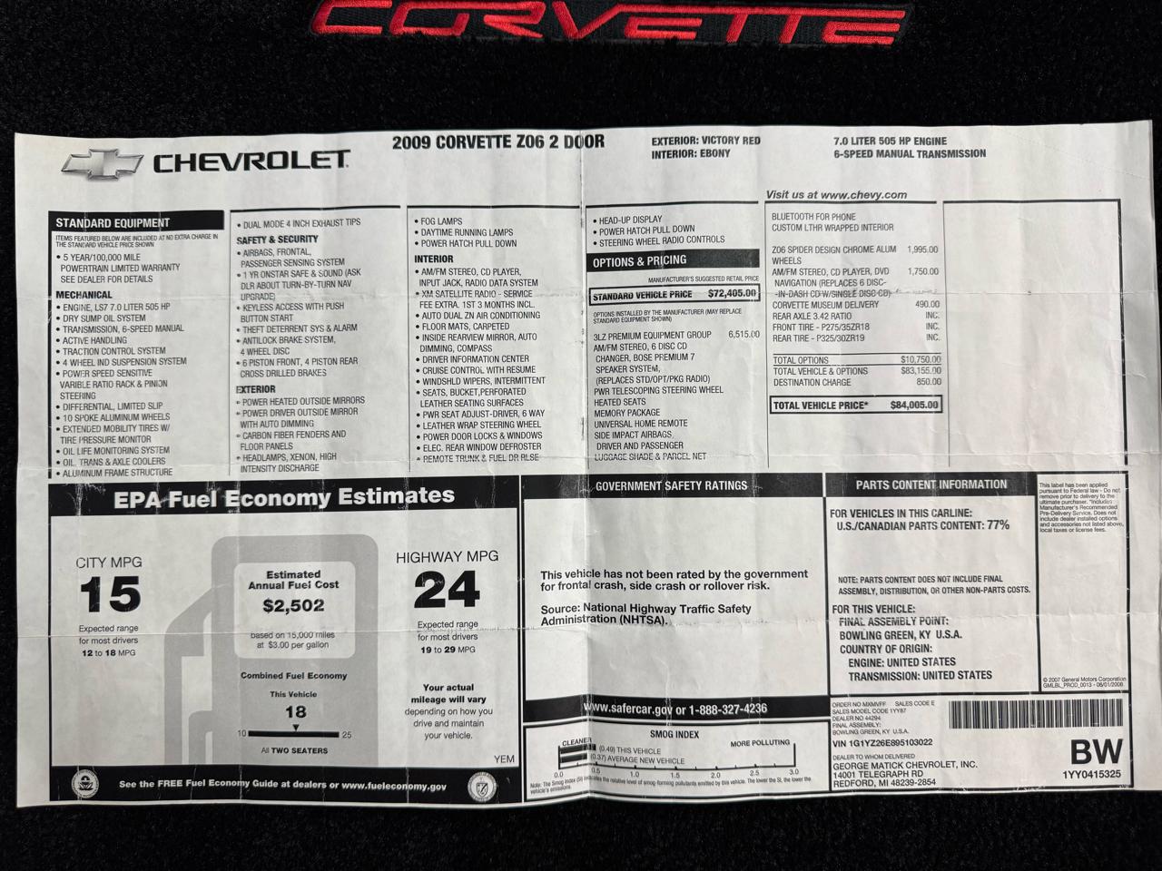 Chevrolet Corvette  2009
