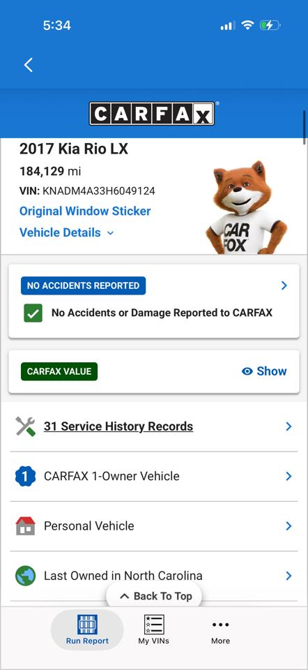 Kia Rio LX 6A 2017