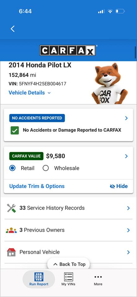 Honda Pilot LX 4WD 5-Spd AT 2014