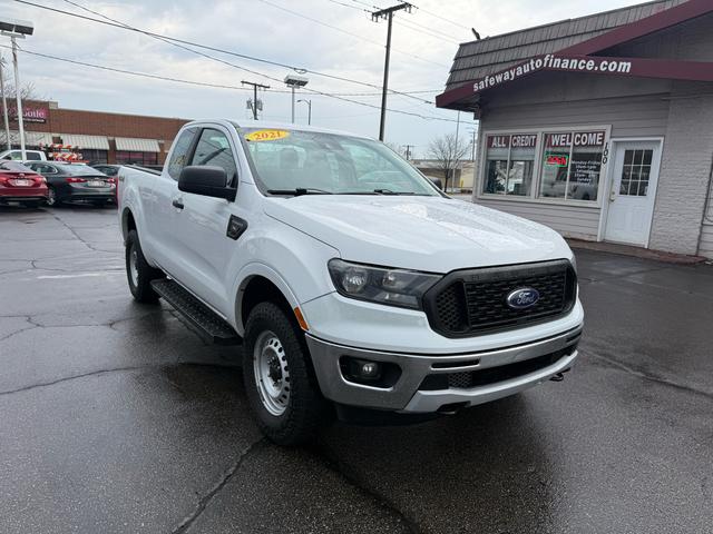 White 2021 Ford Ranger XL SuperCab 4WD Pickup Truck Four-Wheel Drive Automatic