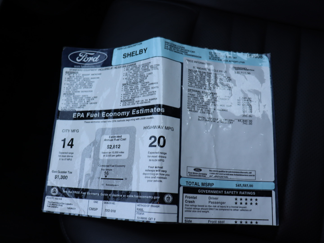 Ford Shelby GT500 Coupe 2008
