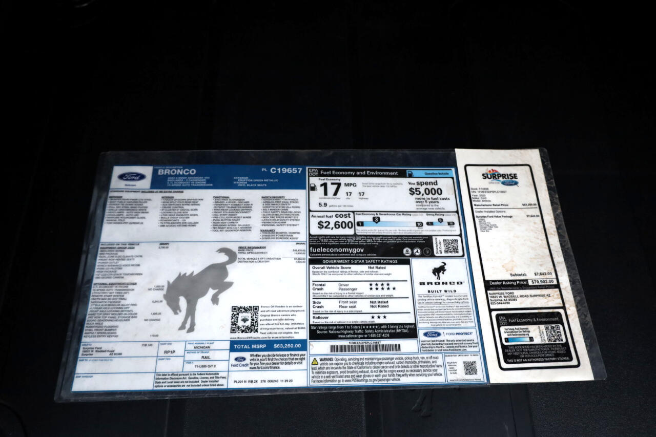 Ford Bronco Badlands 4 Door Advanced 4x4 2023