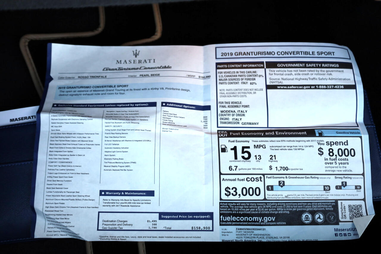 Maserati GranTurismo Sport Convertible 2019