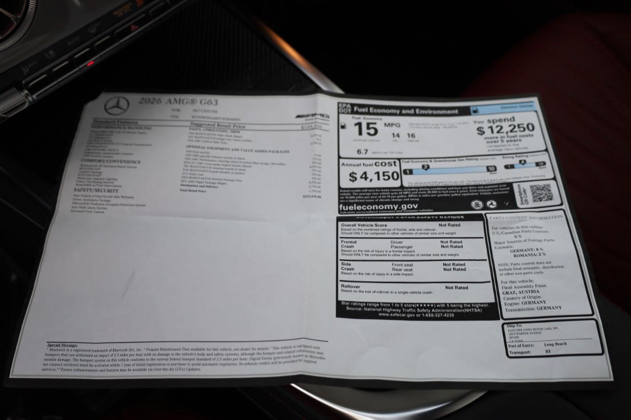Mercedes-Benz G-Class G63 AMG 4MATIC 2026