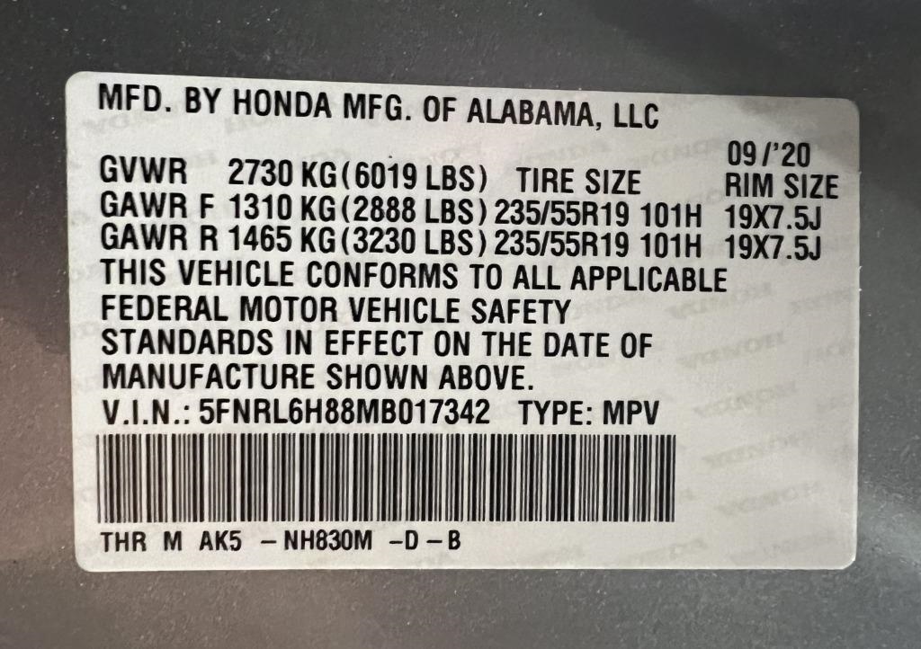 Honda Odyssey Touring 2021