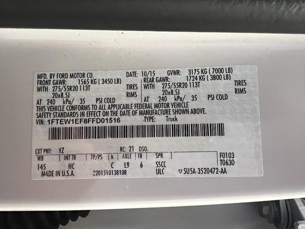 Ford F-150 Lariat SuperCrew 6.5-ft. Bed 4WD 2015