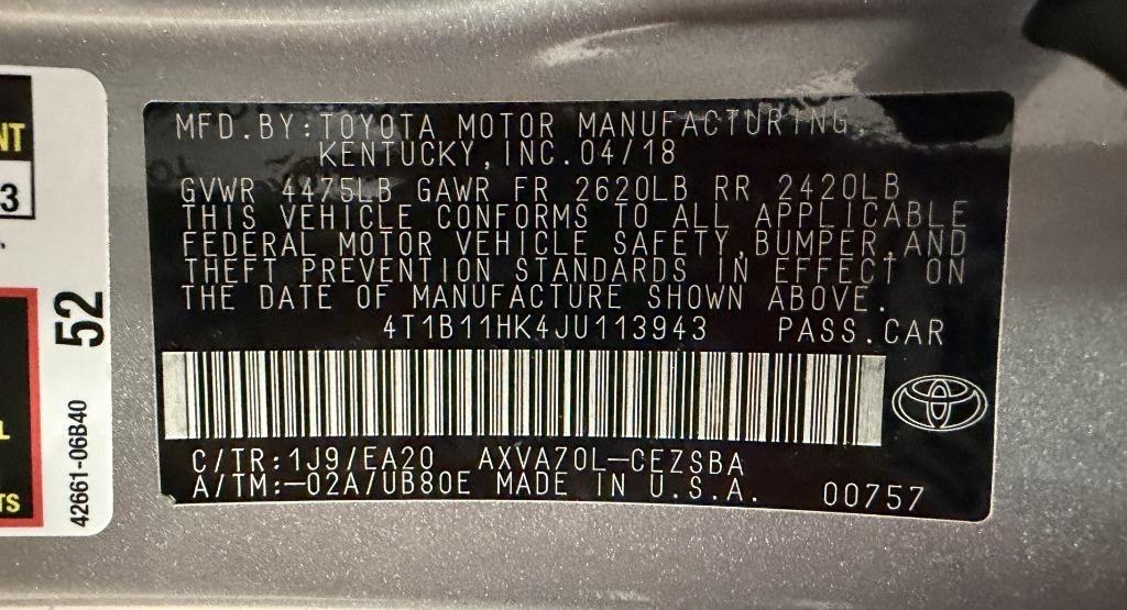 Toyota Camry SE 2018