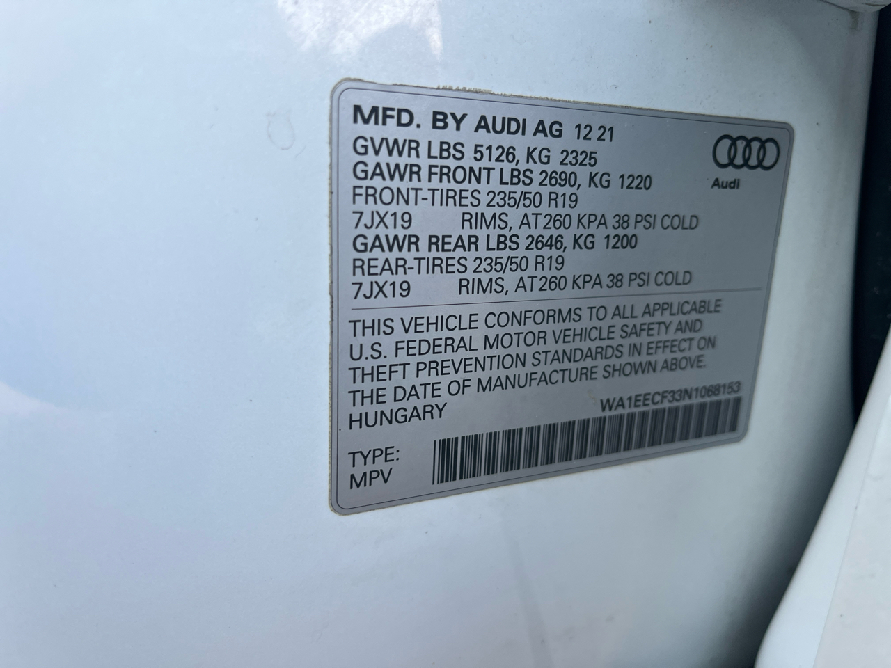 Audi Q3 S line Premium Plus quattro 2022