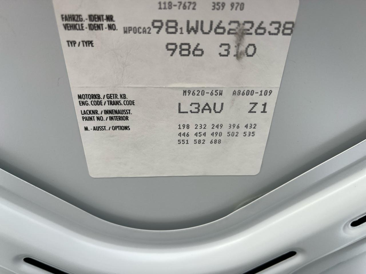 Porsche Boxster Base 1998