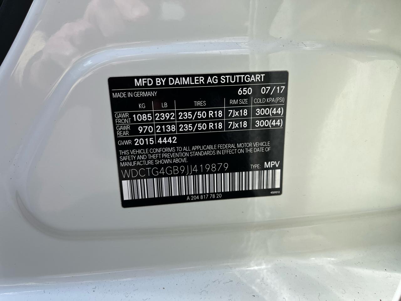 Mercedes-Benz GLA-Class GLA250 4MATIC 2018