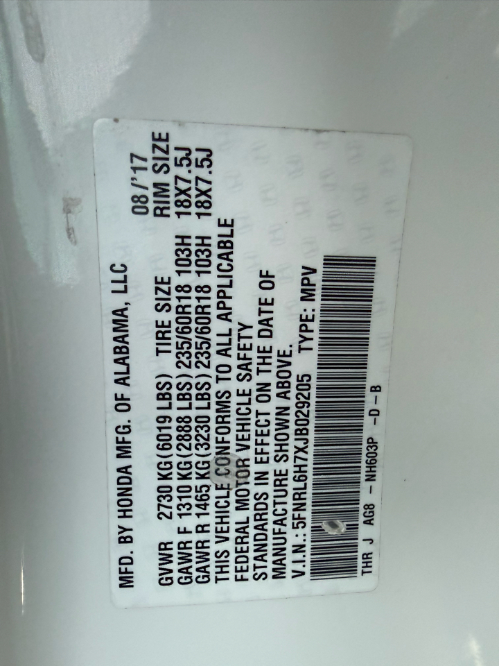 Honda Odyssey EX-L Auto 2018