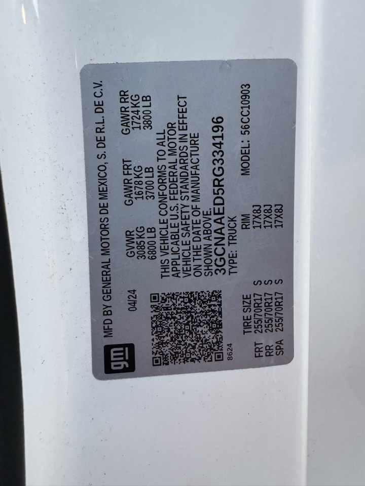 Chevrolet Silverado 1500 2WD Reg Cab 140" Work Truck 2024