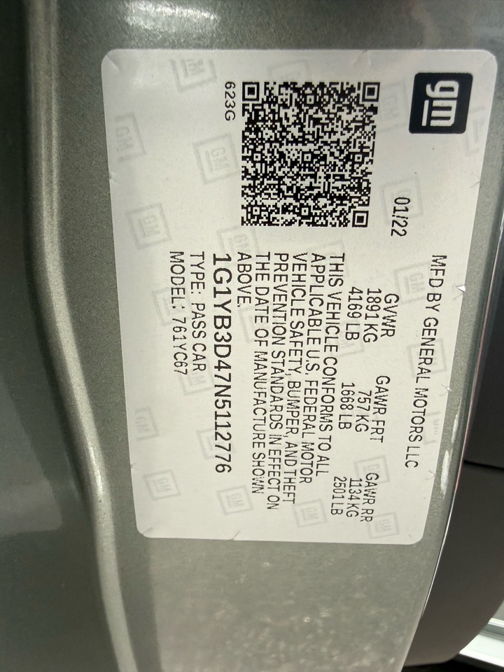 Chevrolet Corvette Stingray 3LT Convertible 2022