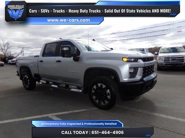 Silver 2020 Chevrolet Silverado 2500HD Custom Crew Cab 4WD Pickup Truck Four-Wheel Drive Automatic