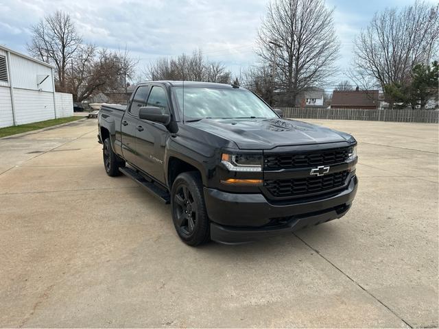 Black 2016 Chevrolet Silverado 1500 Custom Double Cab 4WD Pickup Truck Four-Wheel Drive Automatic