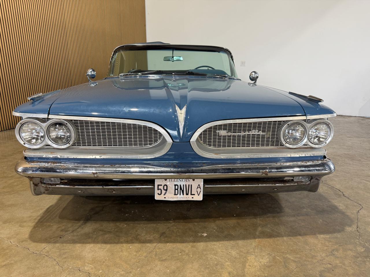 1959 Pontiac Bonneville Convertible - Blue exterior view 4