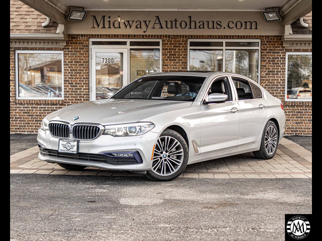 Silver 2018 BMW 5 Series Sedan All-Wheel Drive Automatic