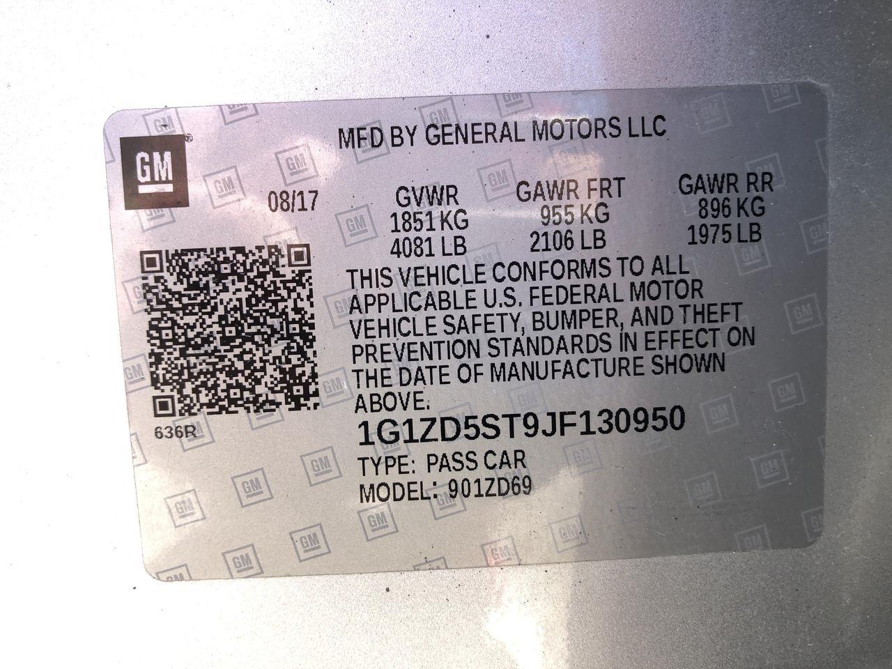 Chevrolet Malibu 4dr Sdn LT w/1LT 2018