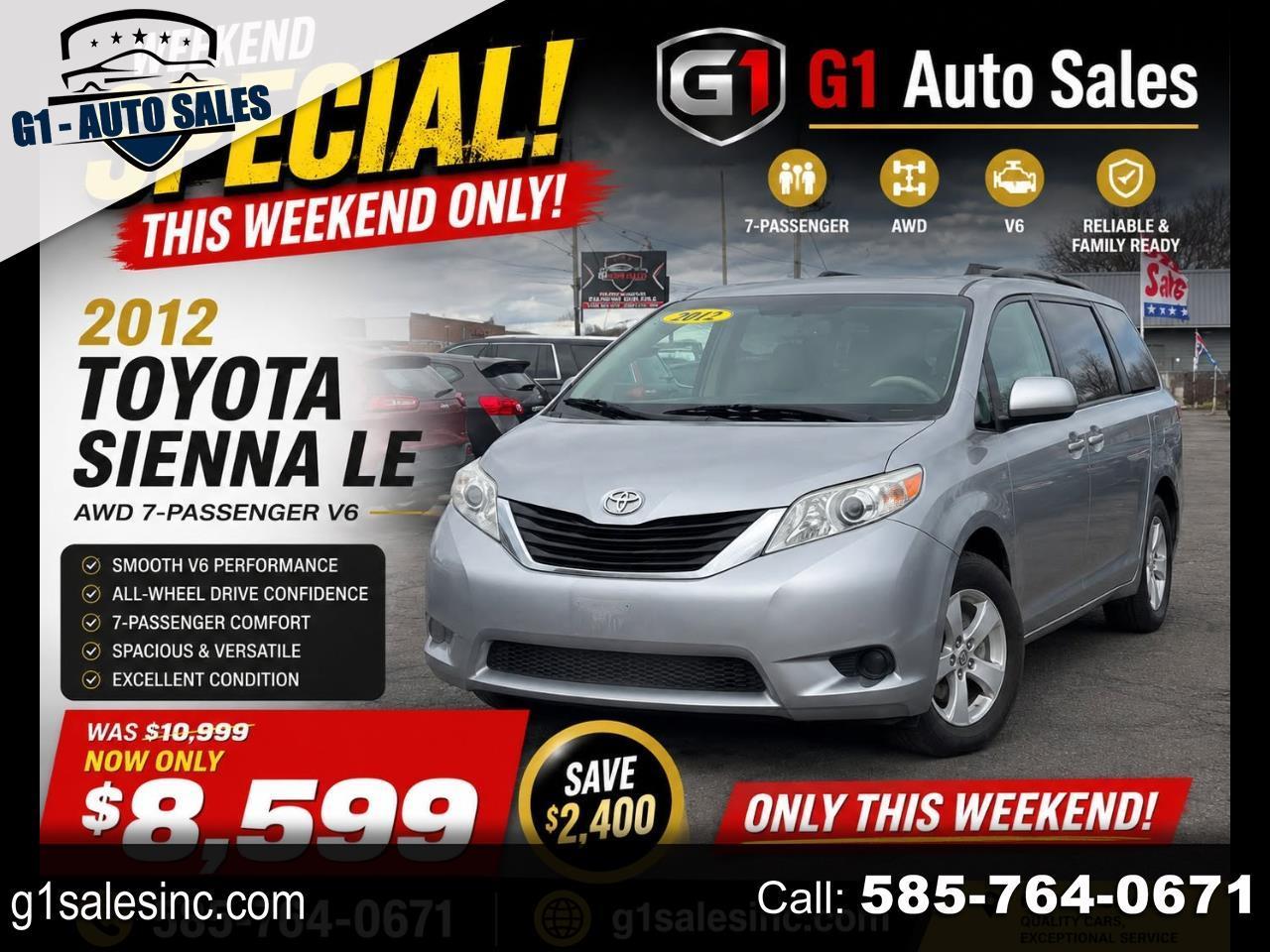 2012 Toyota Sienna LE AWD 7-Passenger V6