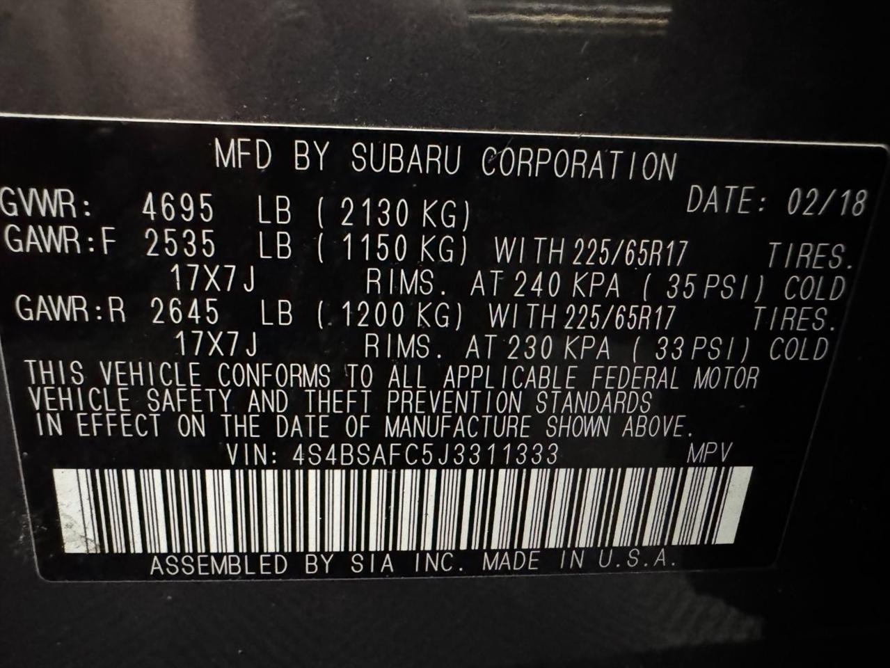 Subaru Outback  2018